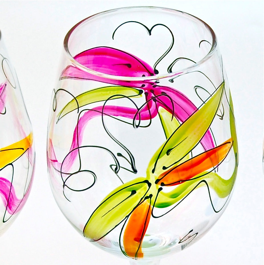 Dragonfly - Hand Painted Dragonfly Glass