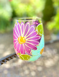 Floral "Tiffany"  - Hand Painted Flower Glass