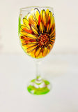 Floral Sunflower Yellow "Susan"  Hand Painted Sunflower Glass