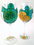Beach Life "Turtle"  Hand Painted Turtle Glass
