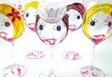 Wedding Party "Bridesmaid" Hand Painted Personalized Bridesmaid Glass